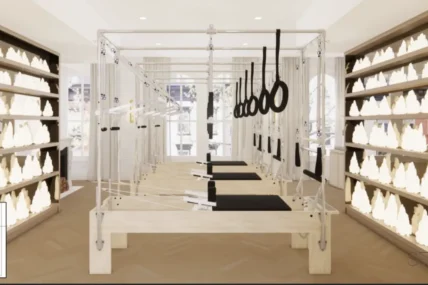 Rendering of a room in Reforming Pilates' upcoming NYC studio